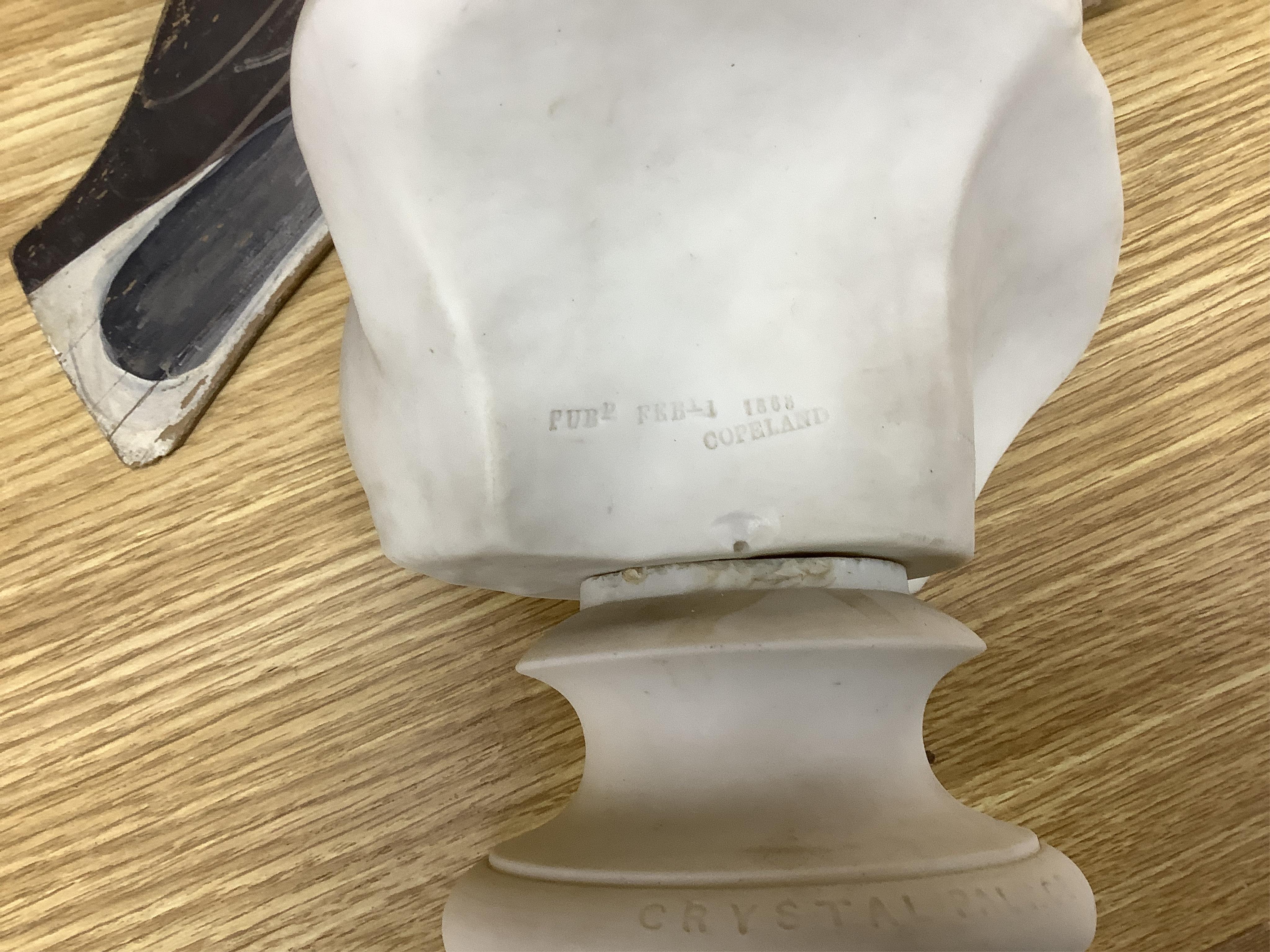 A Victorian Crystal Palace Art Union Copeland Parian bust of Princess Alexandra, 30cm high
